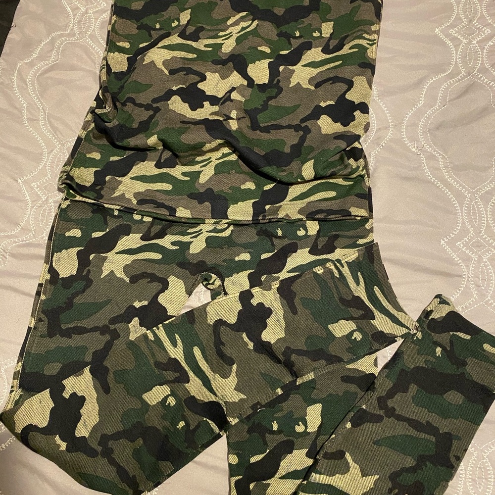 Camouflage top and bottom